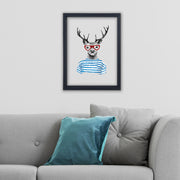 Quadro Decorativo Multicolor com Moldura de Madeira - Impressão Digital UV em Vidro 32x42cm