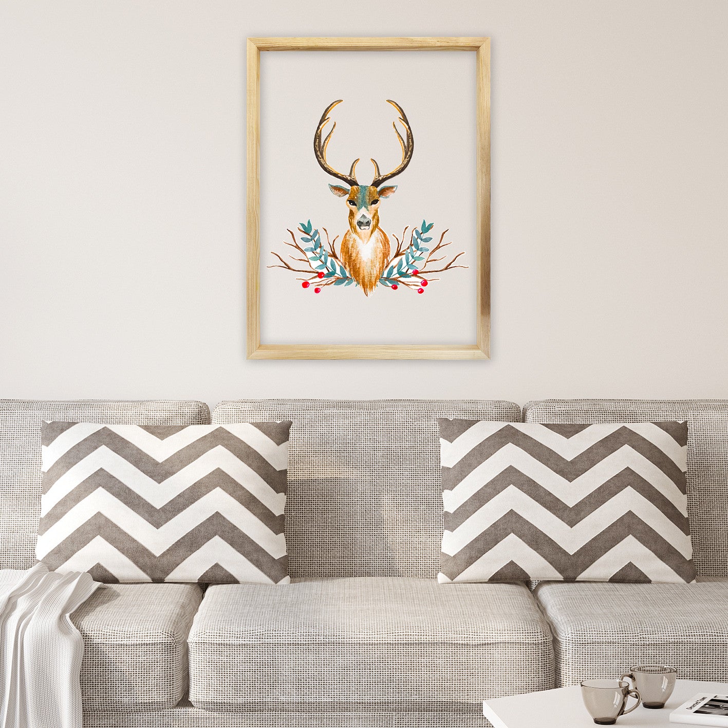 Quadro Decorativo Multicolor CAM4462 - Impressão Digital UV em Vidro 3mm com Moldura de Madeira 32x42cm