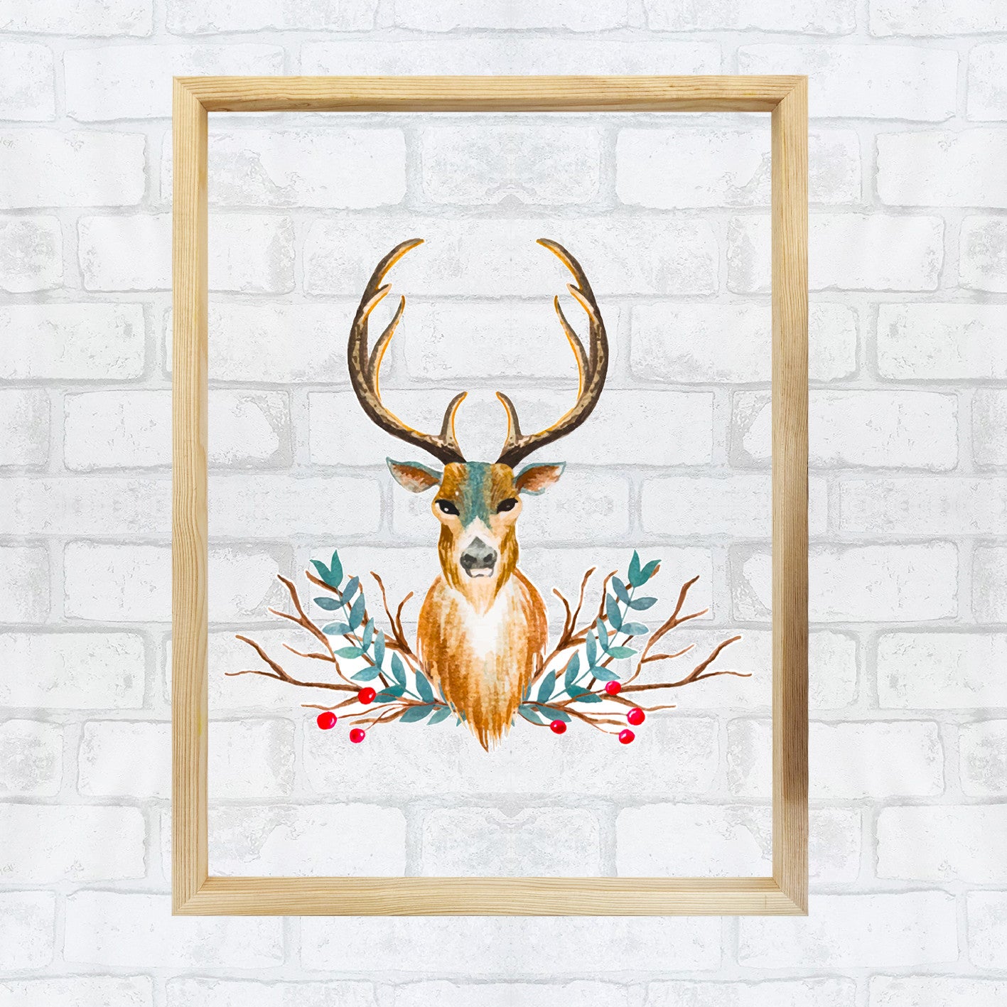 Quadro Decorativo Multicolor CAM4462 - Impressão Digital UV em Vidro 3mm com Moldura de Madeira 32x42cm