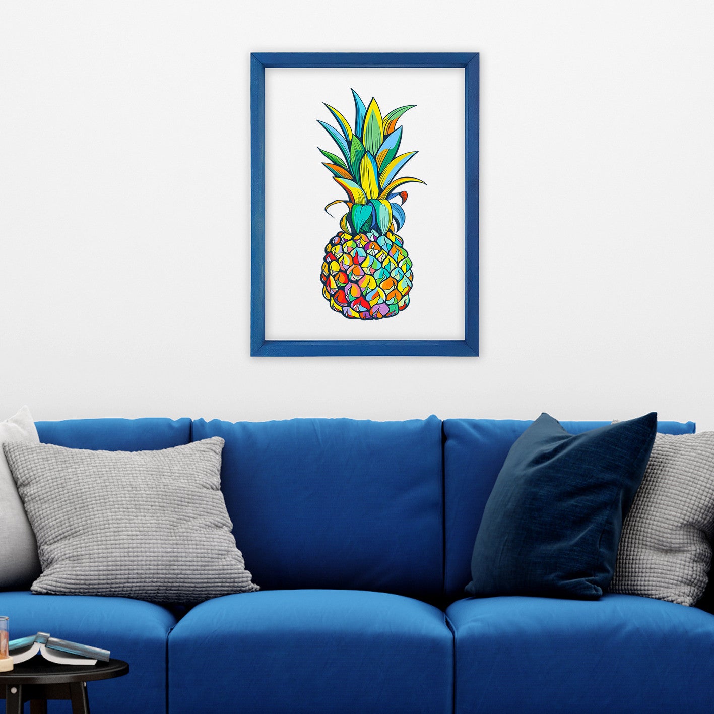 Quadro Decorativo Multicolor com Moldura de Madeira - Impressão Digital UV em Vidro 32x42cm