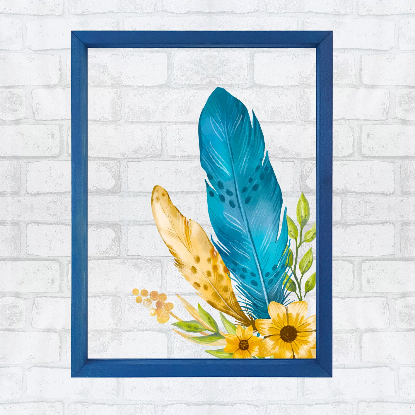 Quadro Decorativo Multicolor com Moldura de Madeira - Impressão Digital UV em Vidro 32x42cm