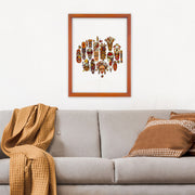 Quadro Decorativo Multicolor com Moldura de Madeira - Impressão Digital UV em Vidro 32x42cm