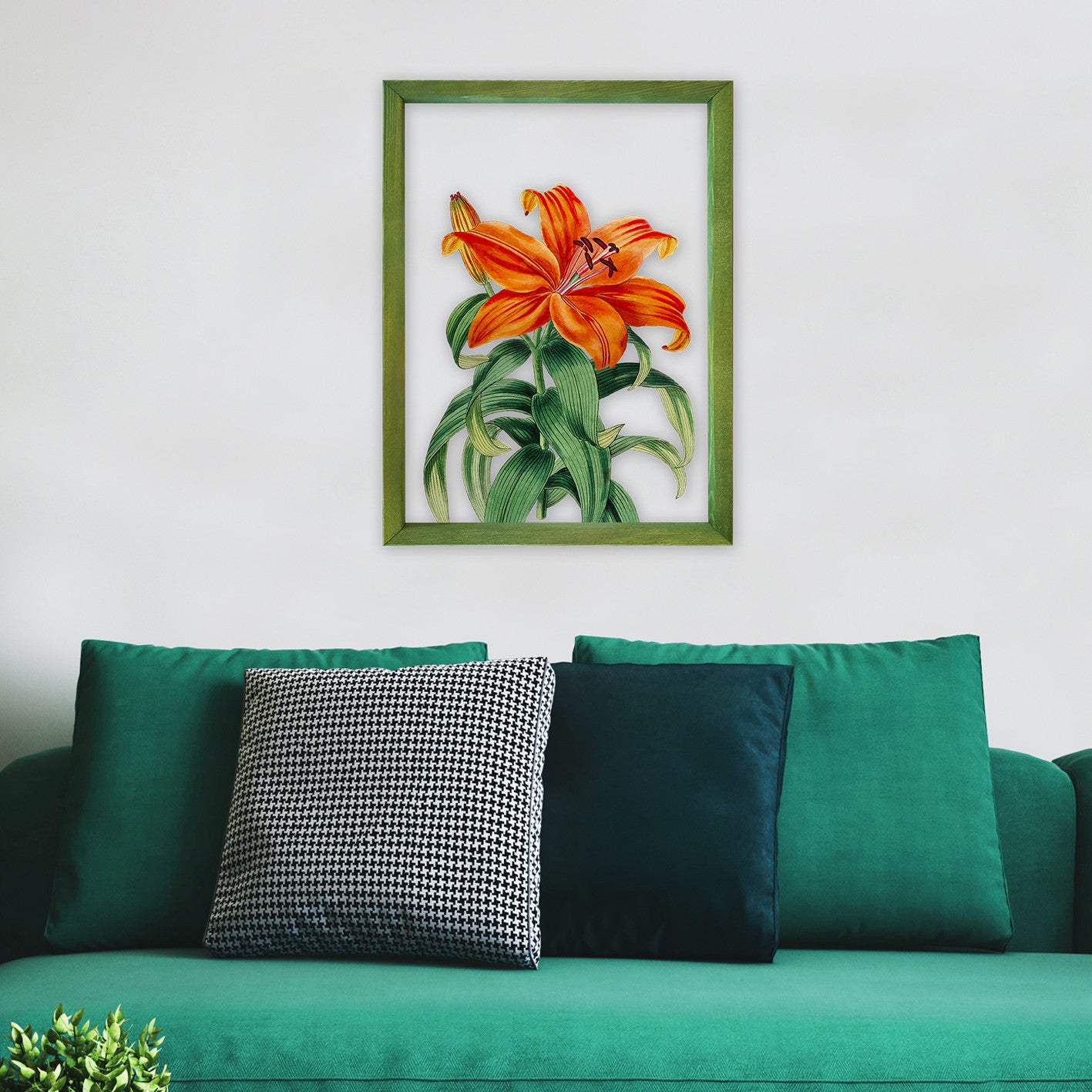 Quadro Decorativo Multicolor com Moldura de Madeira - Impressão Digital UV em Vidro 32x42cm