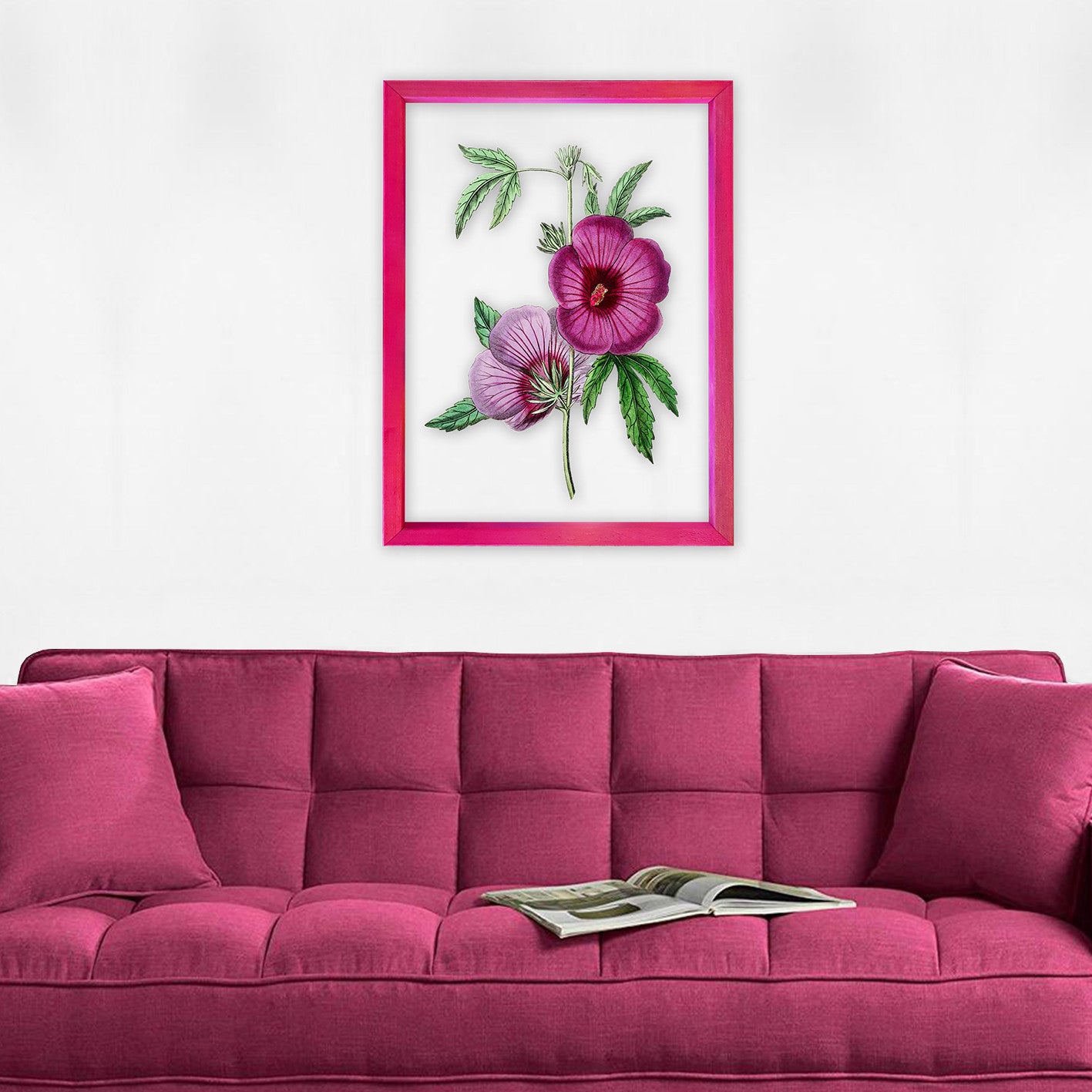 Quadro Decorativo Multicolor com Moldura de Madeira - Impressão Digital UV em Vidro 32x42cm