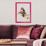 Quadro Decorativo Multicolor com Moldura de Madeira - Impressão Digital UV em Vidro 32x42cm