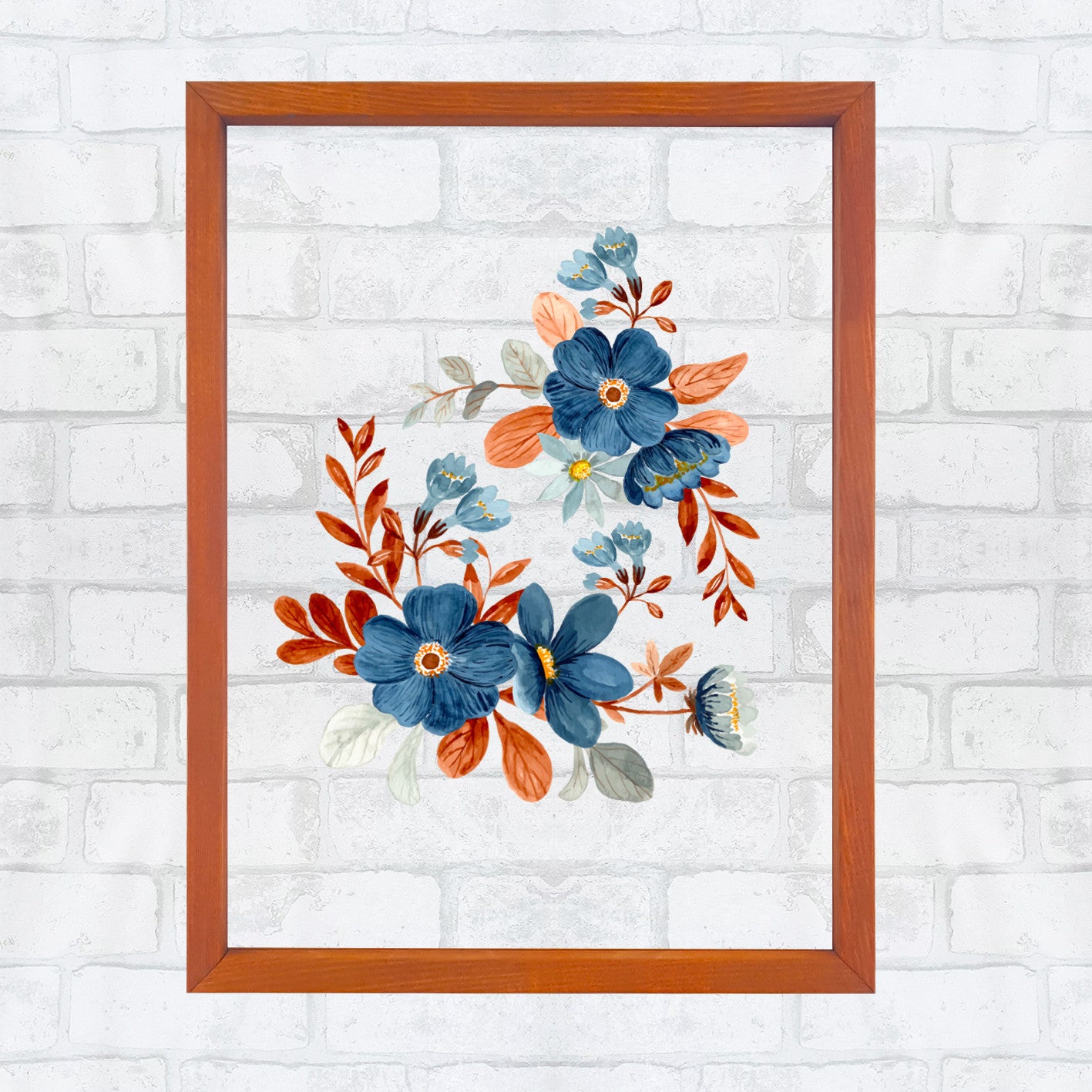 Quadro Decorativo Multicolor com Moldura de Madeira - Impressão Digital UV em Vidro 32x42cm