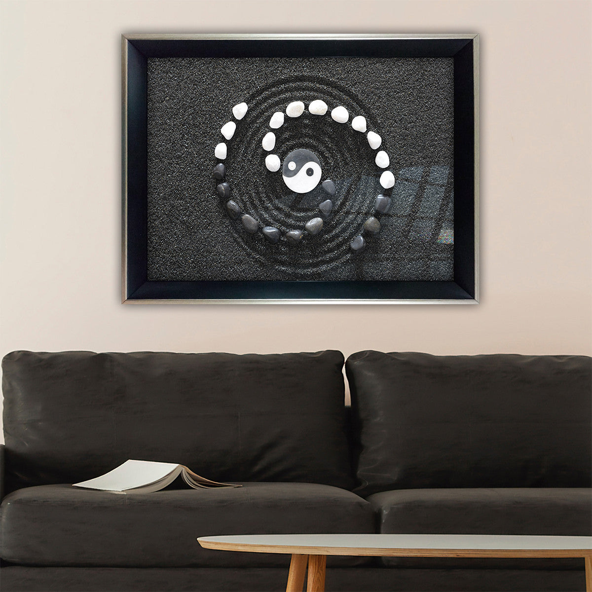 Arte Decorativa Emoldurada Multicolor 35x45cm - Impressão Digital UV em Vidro 4mm com Moldura de Madeira