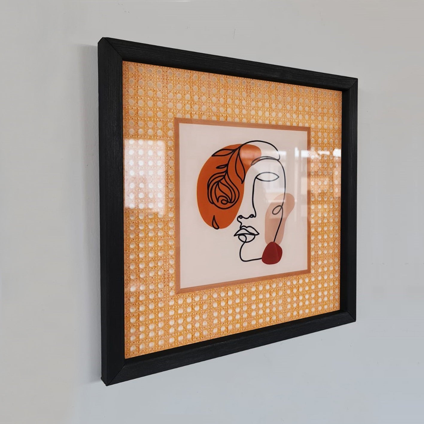 Quadro Decorativo Multicolor com Moldura de Madeira 32x32cm - Impressão Digital UV em Vidro 4mm