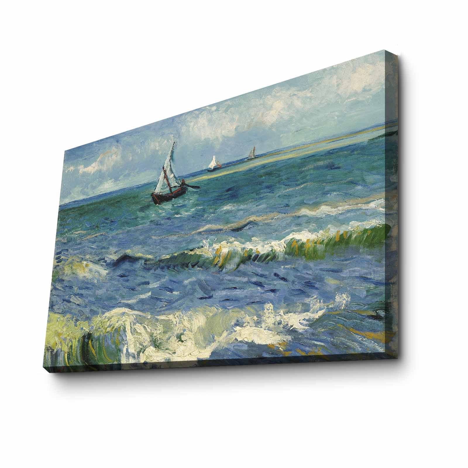 Pintura decorativa em tela de Vincent van Gogh, 45 x 70 cm, 100% tela, moldura 100% madeira (2,8 cm de espessura) | Perfeito para amantes de decoração e arte