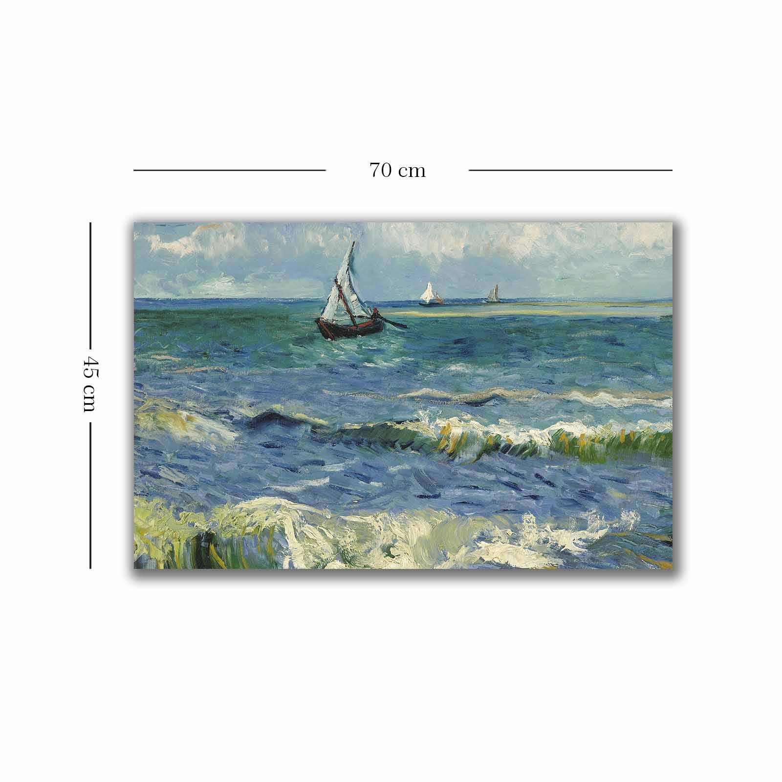 Pintura decorativa em tela de Vincent van Gogh, 45 x 70 cm, 100% tela, moldura 100% madeira (2,8 cm de espessura) | Perfeito para amantes de decoração e arte