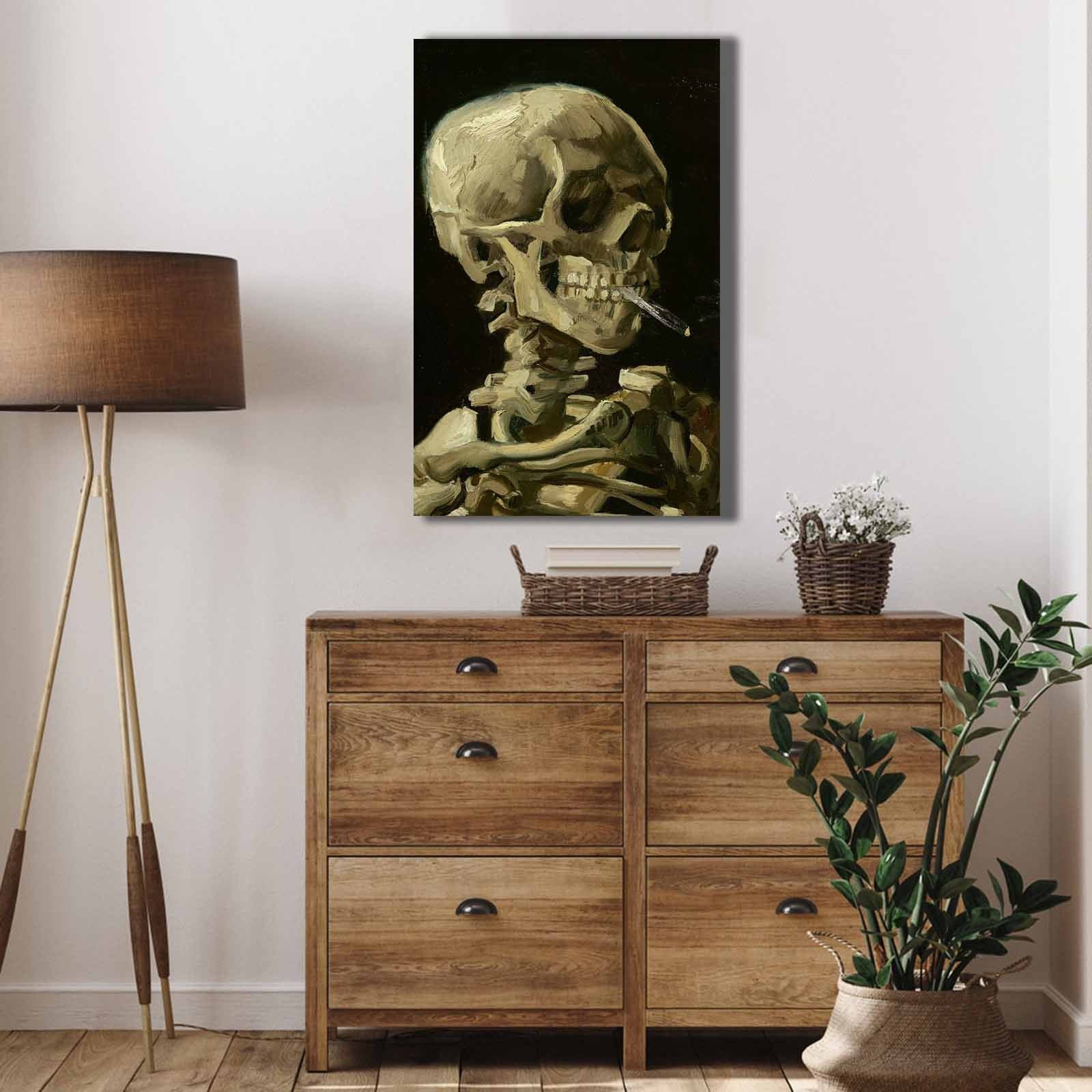 Pintura decorativa em tela de Vincent van Gogh, 45 x 70 cm, 100% tela, moldura 100% madeira (2,8 cm de espessura) | Perfeito para amantes de decoração e arte