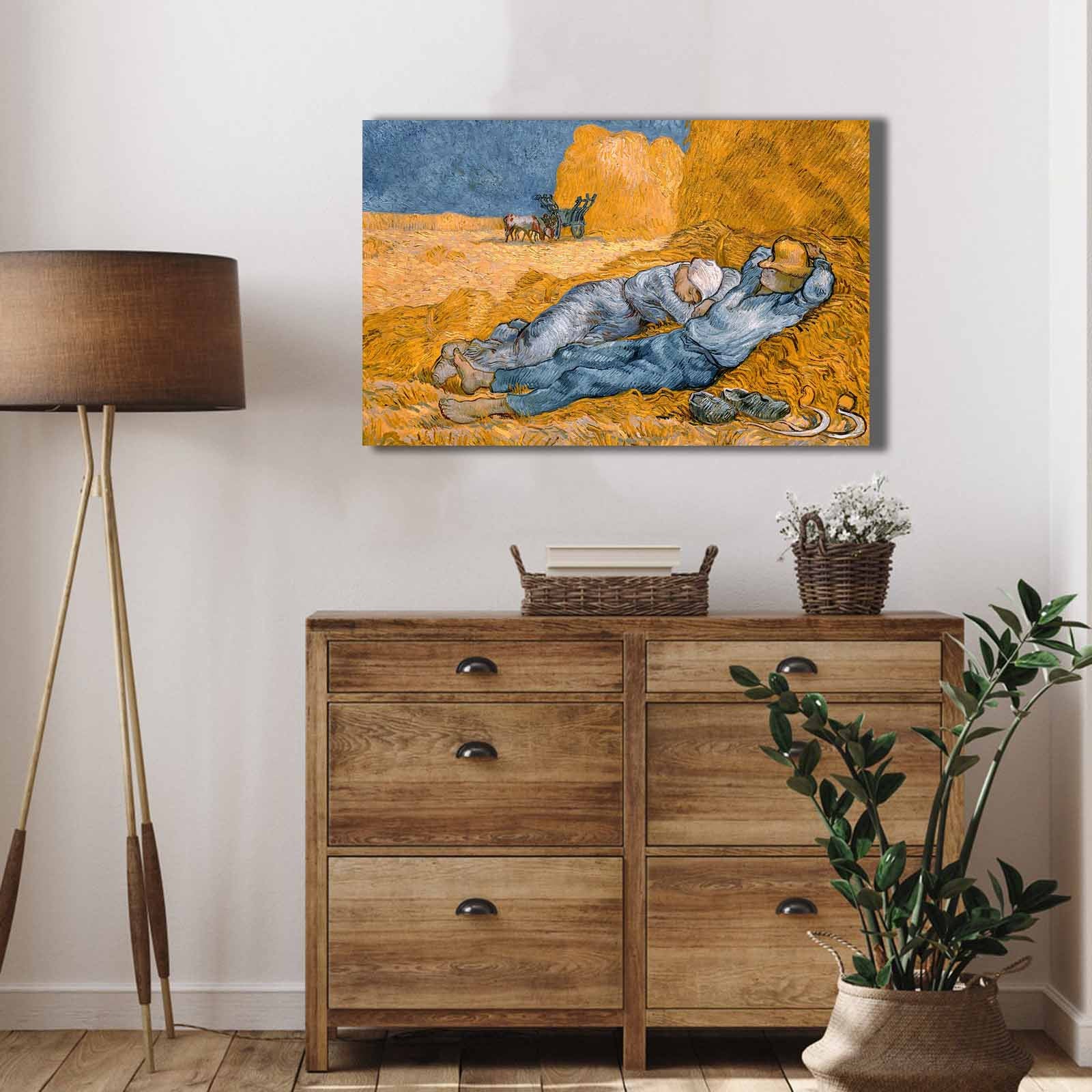 Pintura decorativa em tela de Vincent van Gogh, 45 x 70 cm, 100% tela, moldura 100% madeira (2,8 cm de espessura) | Perfeito para amantes de decoração e arte