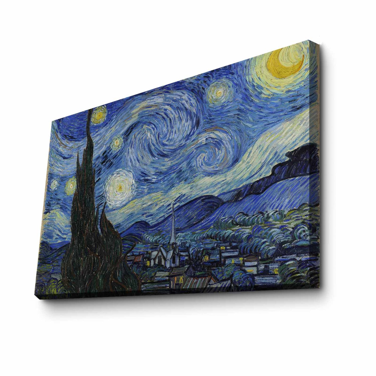 Pintura decorativa em tela de Vincent van Gogh, 45 x 70 cm, 100% tela, moldura 100% madeira (2,8 cm de espessura) | Perfeito para amantes de decoração e arte