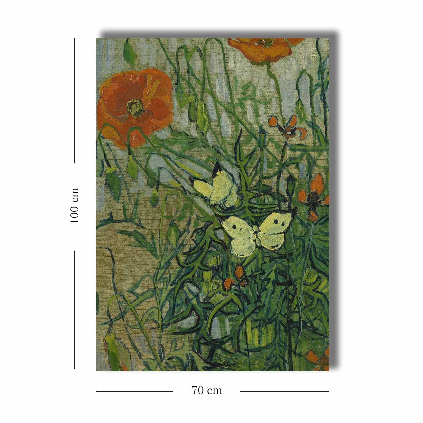 Pintura decorativa em tela de Vincent van Gogh, 70 x 100 cm, 100% tela, moldura 100% madeira (2,8 cm de espessura) | Perfeito para amantes de decoração e arte