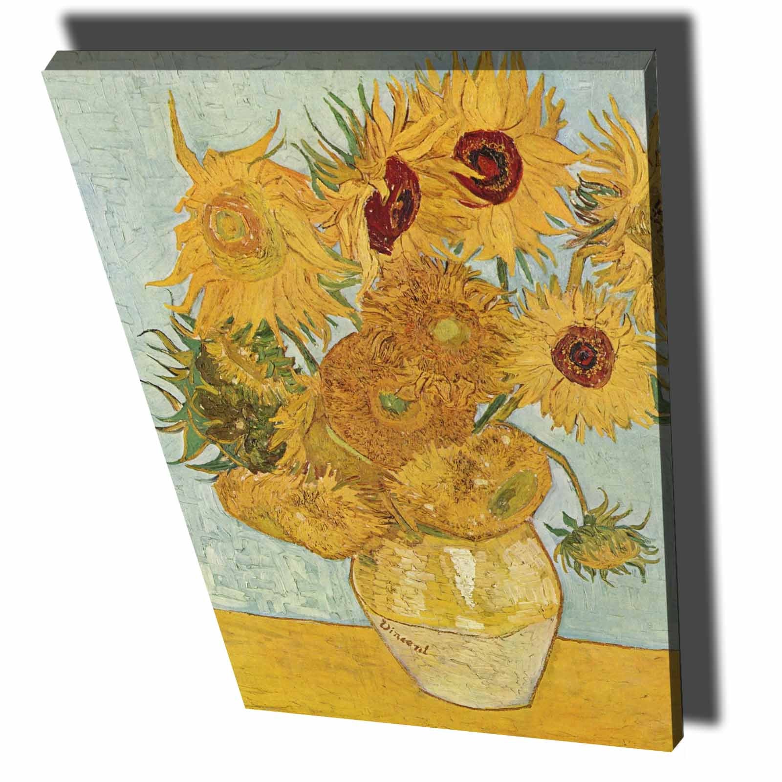 Pintura decorativa em tela de Vincent van Gogh, 70 x 100 cm, 100% tela, moldura 100% madeira (2,8 cm de espessura) | Perfeito para amantes de decoração e arte