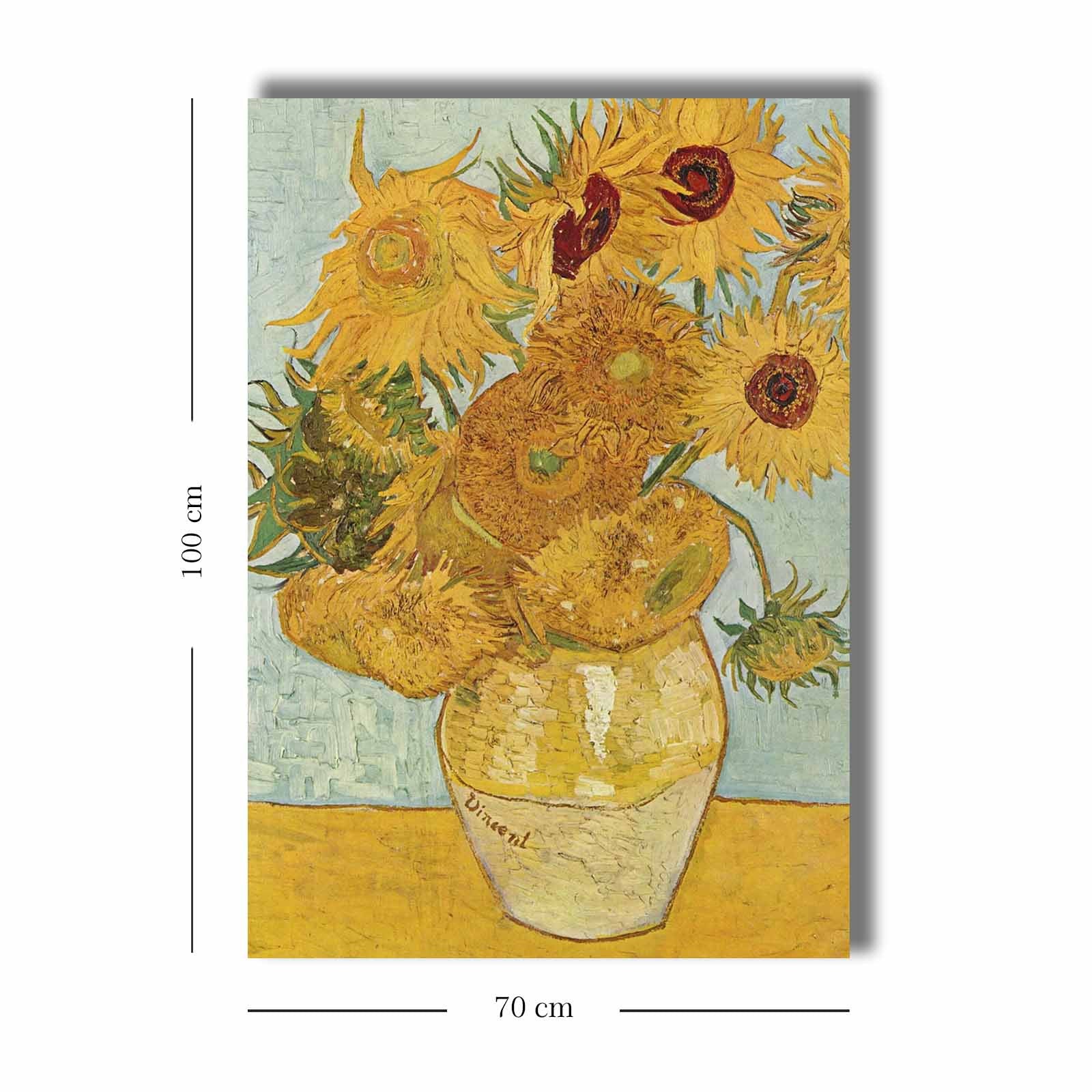 Pintura decorativa em tela de Vincent van Gogh, 70 x 100 cm, 100% tela, moldura 100% madeira (2,8 cm de espessura) | Perfeito para amantes de decoração e arte