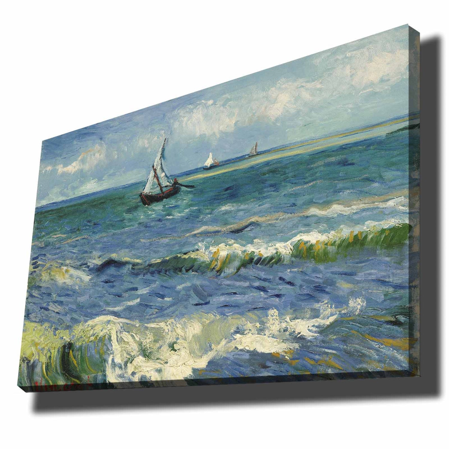 Pintura decorativa em tela de Vincent van Gogh, 70 x 100 cm, 100% tela, moldura 100% madeira (2,8 cm de espessura) | Perfeito para amantes de decoração e arte