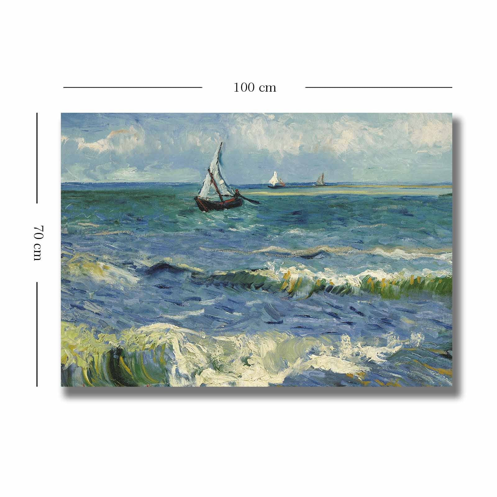 Pintura decorativa em tela de Vincent van Gogh, 70 x 100 cm, 100% tela, moldura 100% madeira (2,8 cm de espessura) | Perfeito para amantes de decoração e arte
