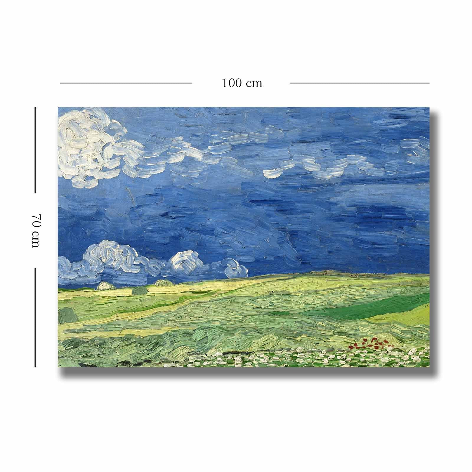 Pintura decorativa em tela de Vincent van Gogh, 70 x 100 cm, 100% tela, moldura 100% madeira (2,8 cm de espessura) | Perfeito para amantes de decoração e arte
