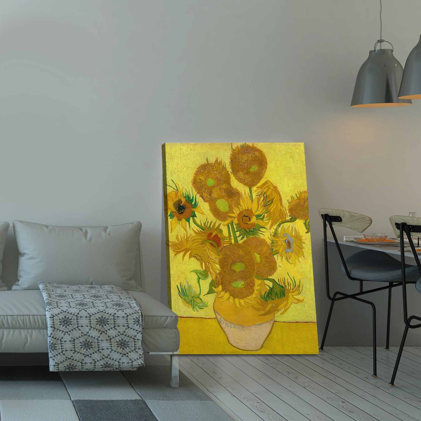 Pintura decorativa em tela de Vincent van Gogh, 70 x 100 cm, 100% tela, moldura 100% madeira (2,8 cm de espessura) | Perfeito para amantes de decoração e arte