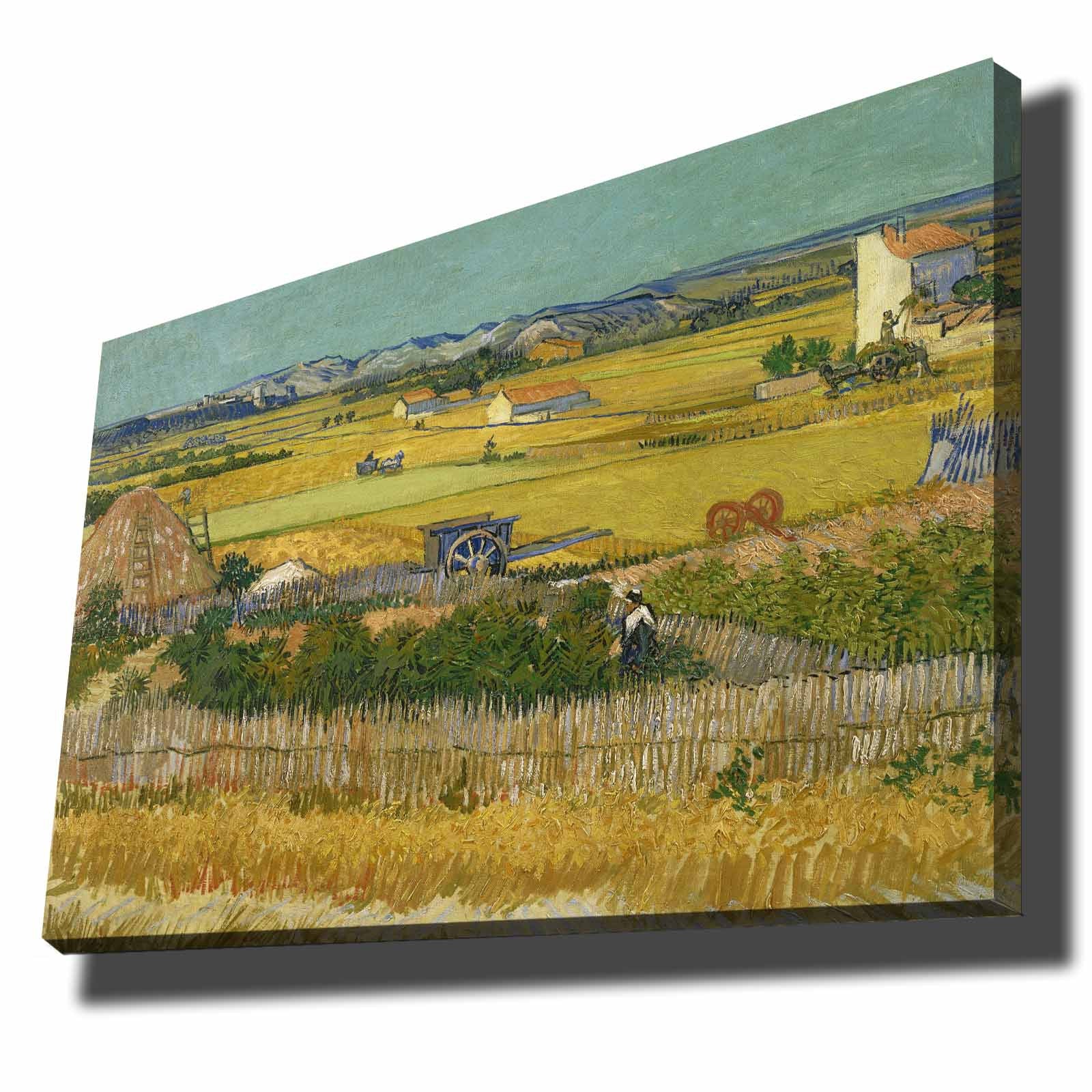 Pintura decorativa em tela de Vincent van Gogh, 70 x 100 cm, 100% tela, moldura 100% madeira (2,8 cm de espessura) | Perfeito para amantes de decoração e arte