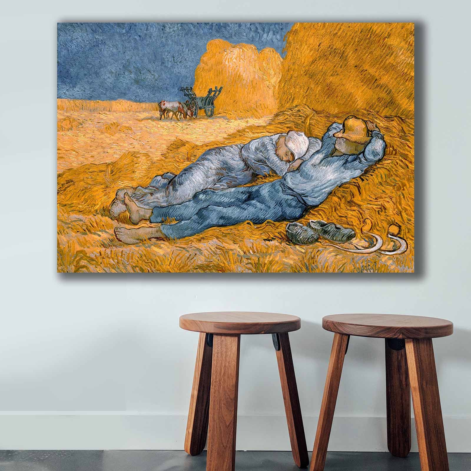 Pintura decorativa em tela de Vincent van Gogh, 70 x 100 cm, 100% tela, moldura 100% madeira (2,8 cm de espessura) | Perfeito para amantes de decoração e arte