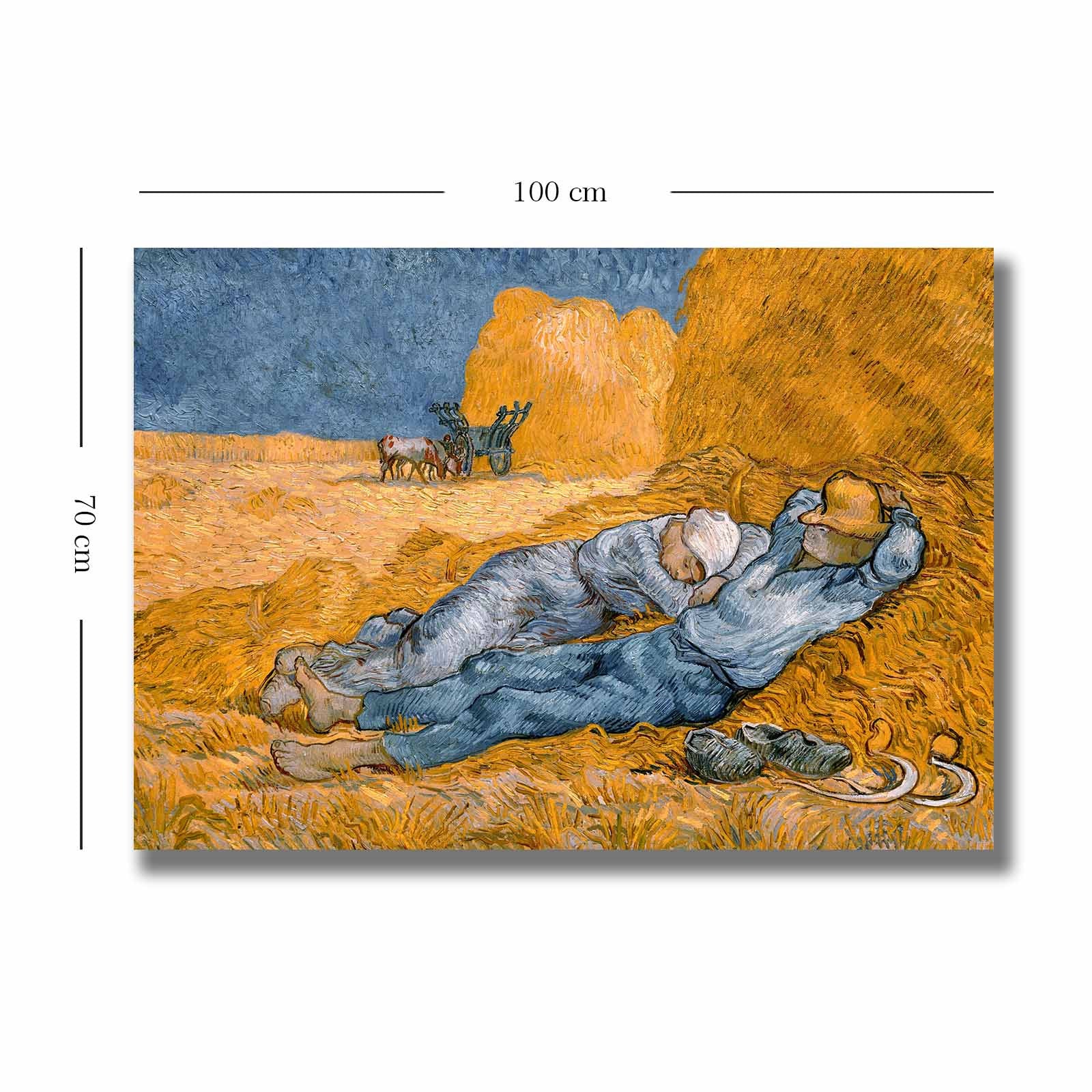 Pintura decorativa em tela de Vincent van Gogh, 70 x 100 cm, 100% tela, moldura 100% madeira (2,8 cm de espessura) | Perfeito para amantes de decoração e arte
