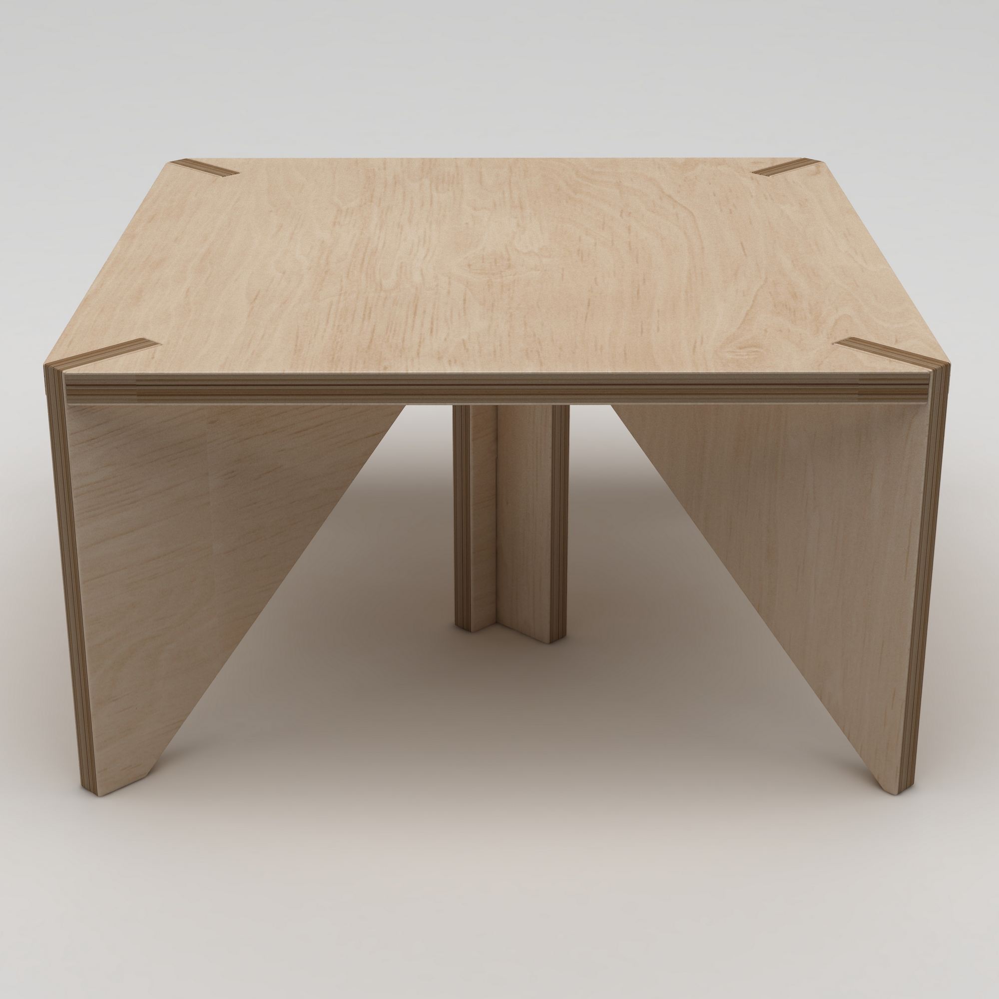 Mesa de Centro em Madeira Natural de Bétula - 75x40x75cm - Suporta 180kg - Montagem Fácil