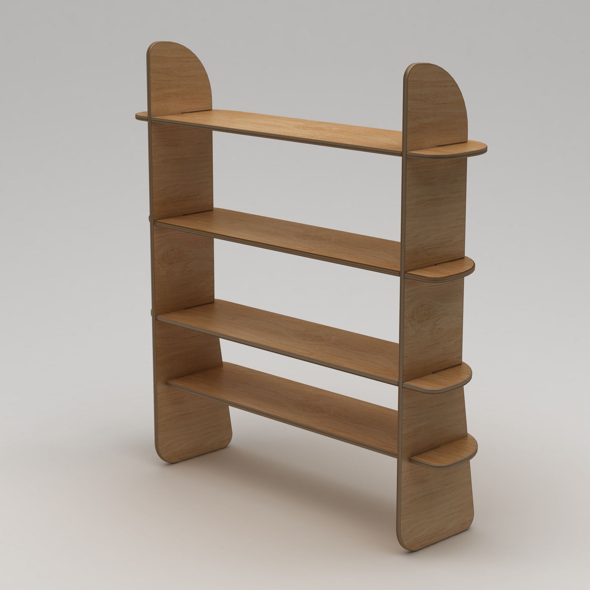 Estante de Madeira Natural em Bétula 100% - 150x160cm com Múltiplas Prateleiras e Fixação à Parede