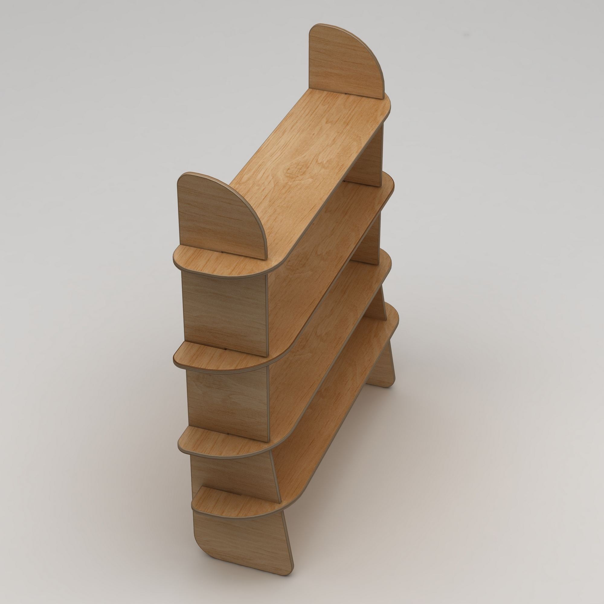 Estante de Madeira Natural em Bétula 100% - 150x160cm com Múltiplas Prateleiras e Fixação à Parede