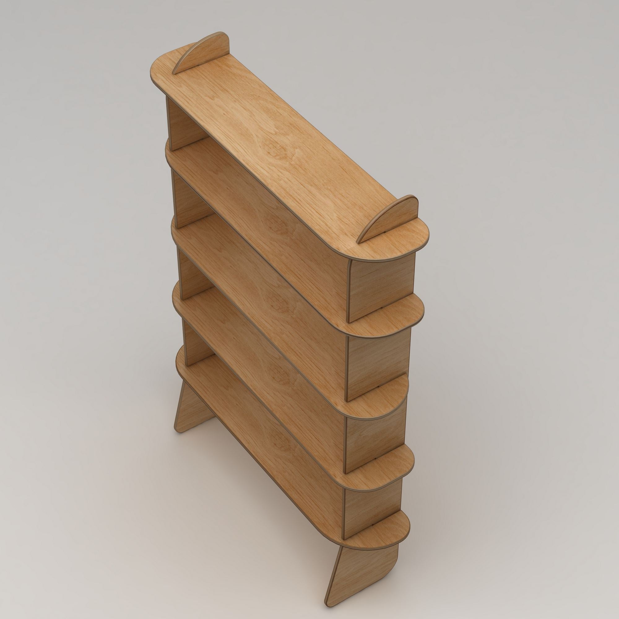 Estante de Madeira Natural em Bétula 100% - 215cm Altura com Múltiplas Prateleiras e Capacidade 100kg