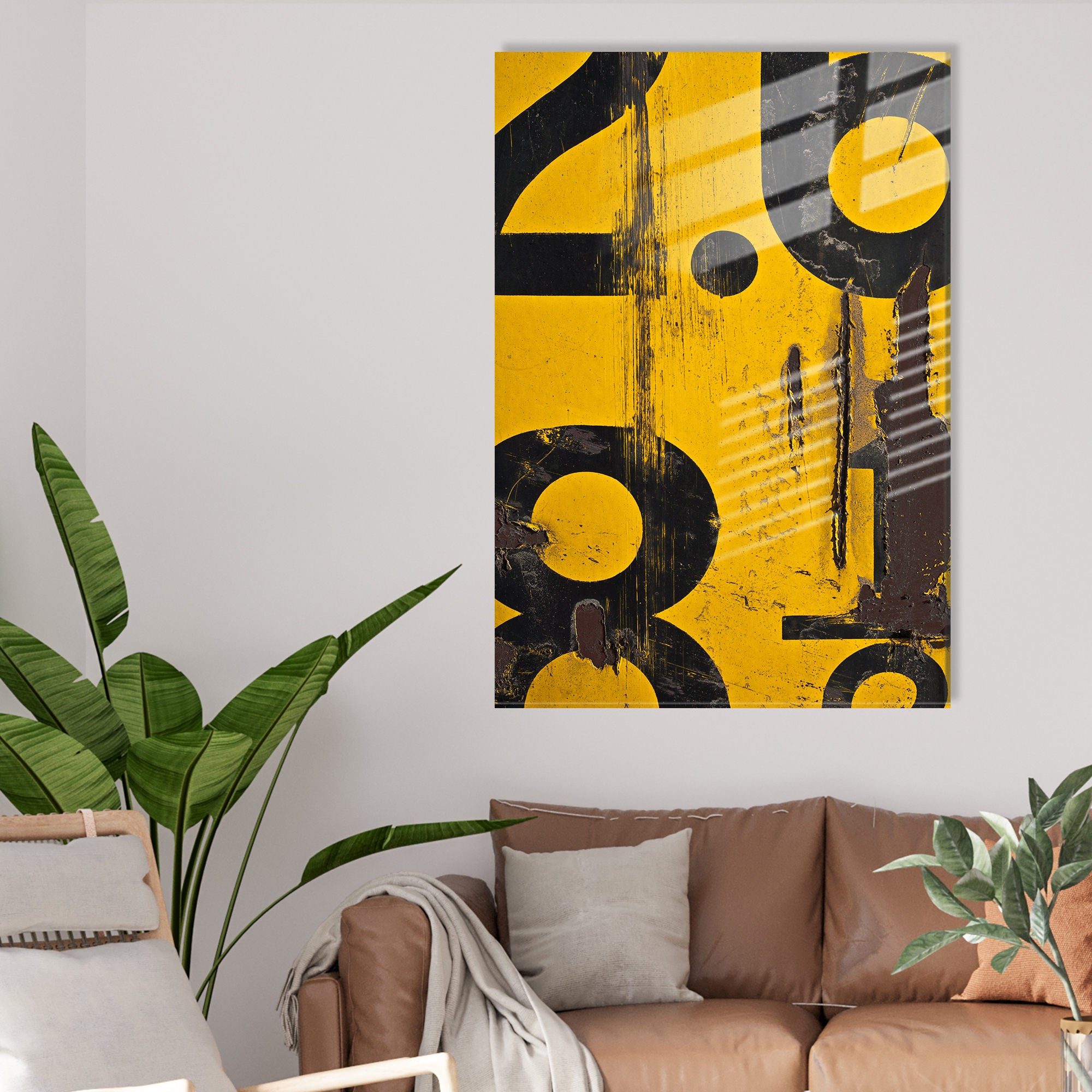 Pintura elegante em vidro temperado, 30 x 45 cm, 100% vidro temperado (4 mm) | Arte de parede deslumbrante para decoração de casa | Perfeita para sala de estar e escritório