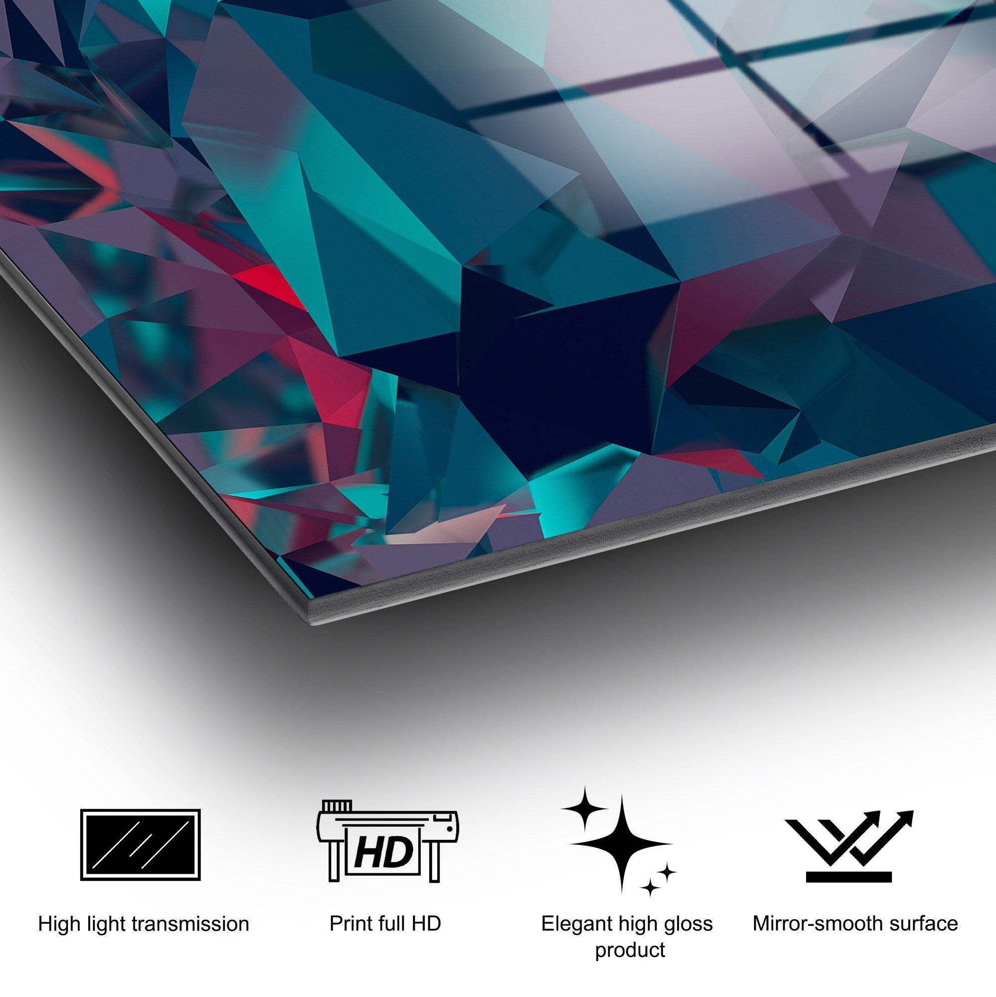 Arte Decorativa em Vidro Temperado UV-014 - Pintura Multicolor 70x100cm - Qualidade Premium 4mm