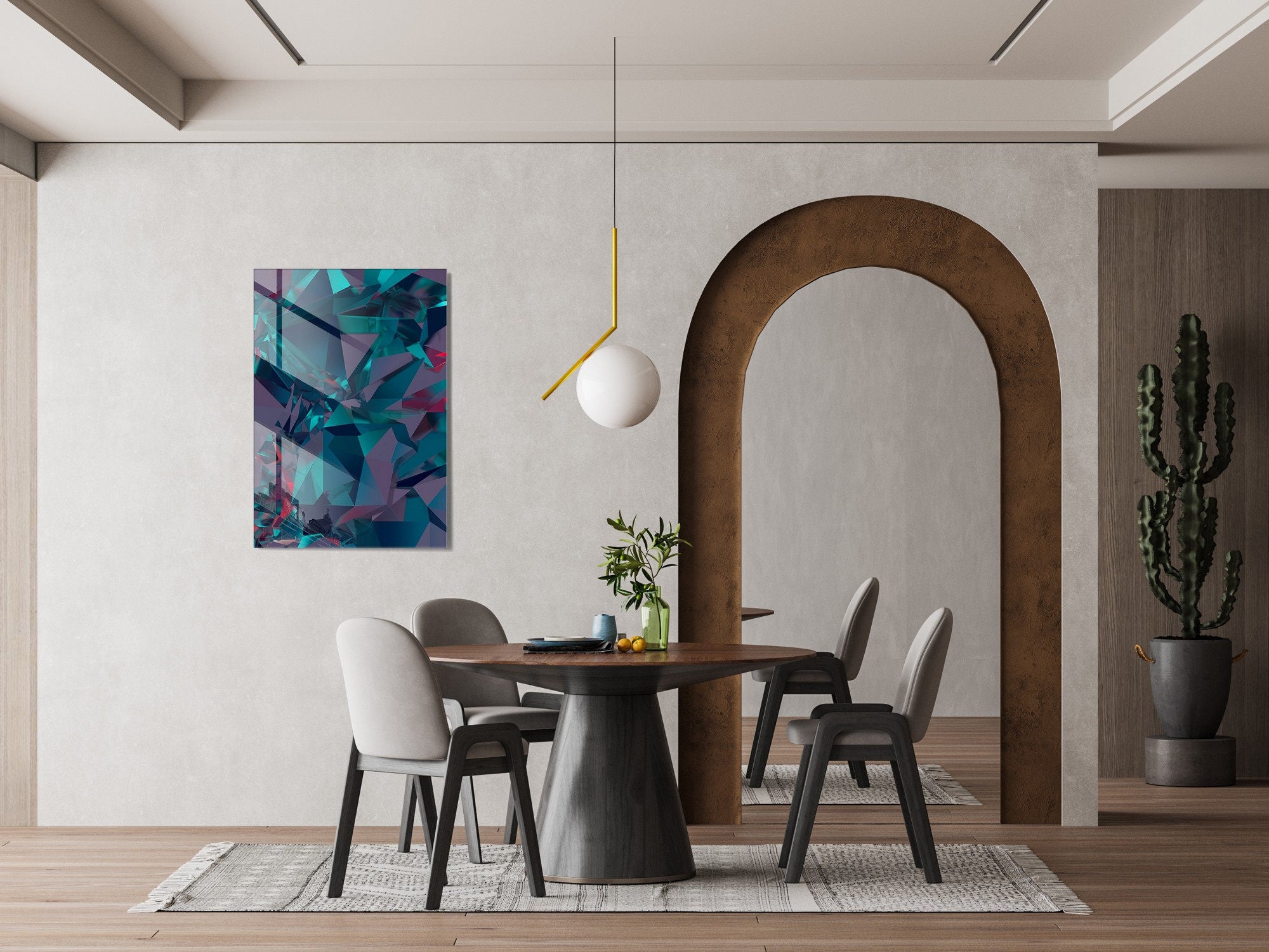 Arte Decorativa em Vidro Temperado UV-014 - Pintura Multicolor 70x100cm - Qualidade Premium 4mm