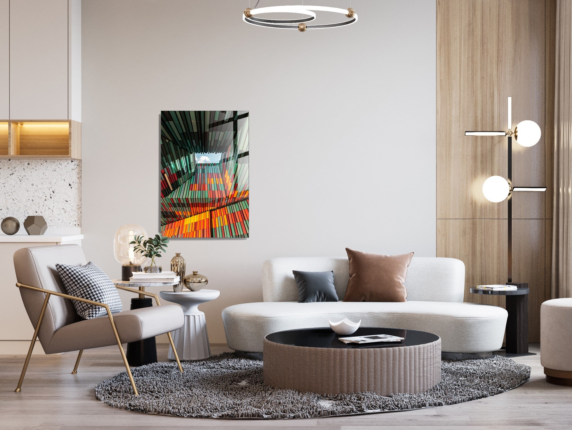 Quadro Decorativo em Vidro Temperado Multicolor 45x65cm - Arte Moderna para Transformar o Seu Espaço