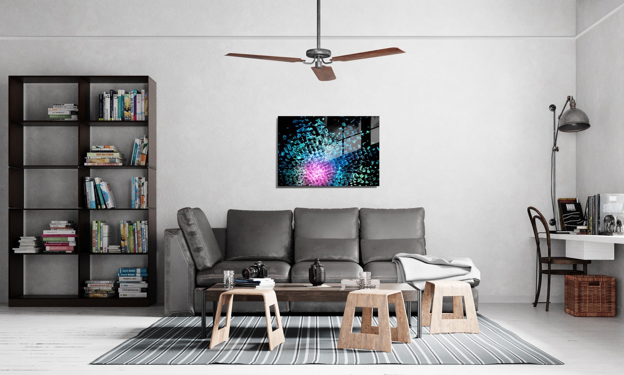 Quadro Decorativo em Vidro Temperado Multicolor 50x70cm - Arte Moderna para Transformar o Seu Espaço