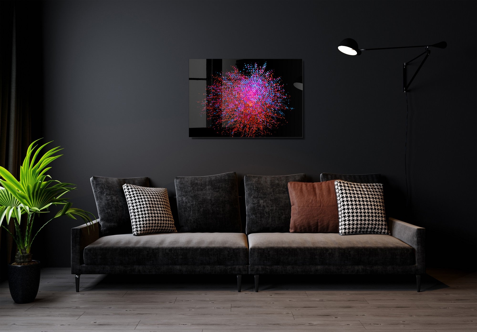 Quadro Decorativo em Vidro Temperado Multicolor 30x45cm - Arte Moderna para Decoração de Interiores