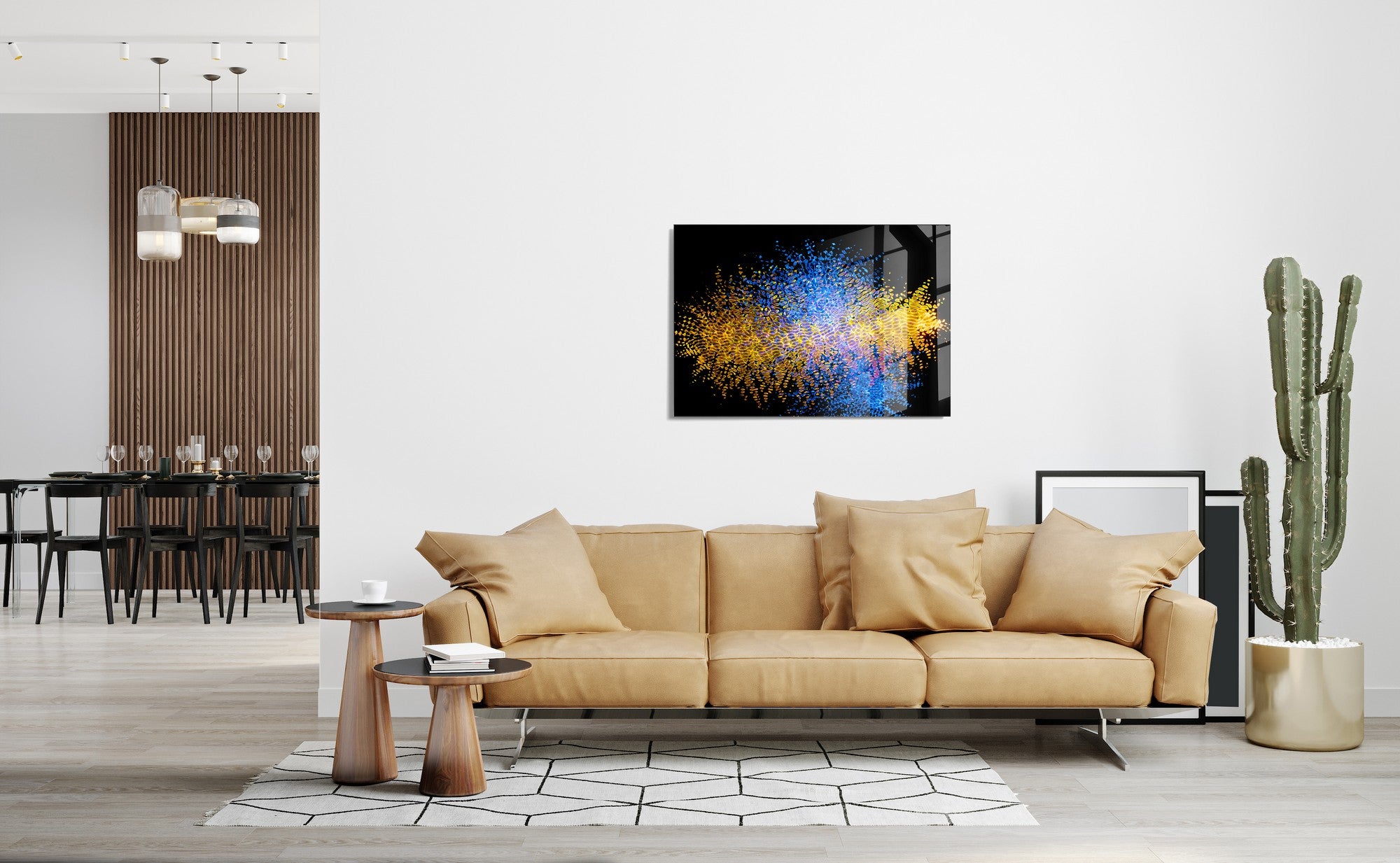 Quadro Decorativo em Vidro Temperado Multicolor 45x65cm - Arte Moderna para Transformar o Seu Espaço