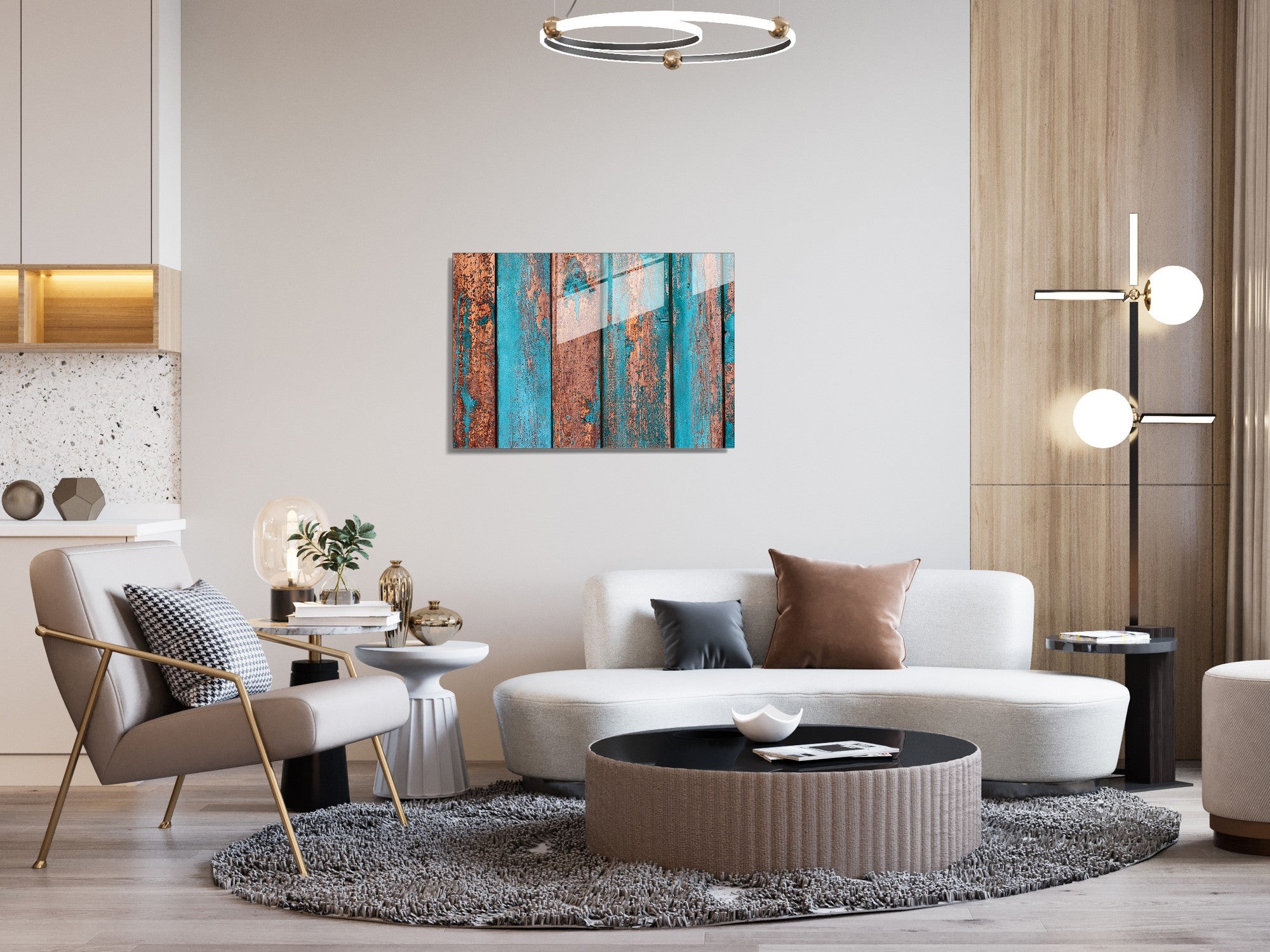 Quadro Decorativo em Vidro Temperado Multicolor 70x100cm - Arte Moderna para Transformar o Seu Espaço