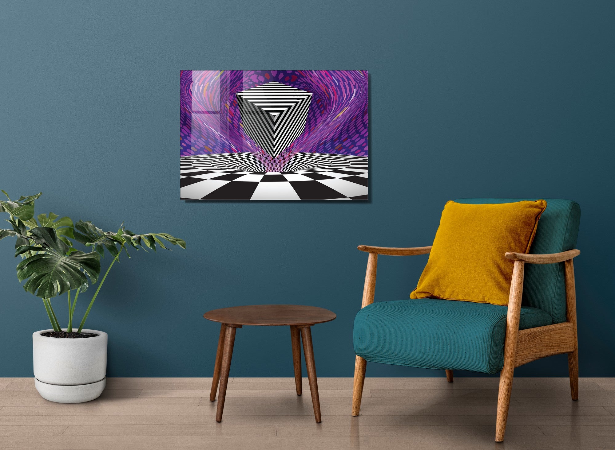 Quadro Decorativo em Vidro Temperado Multicolor 30x45cm - Arte Moderna para Decoração de Interiores