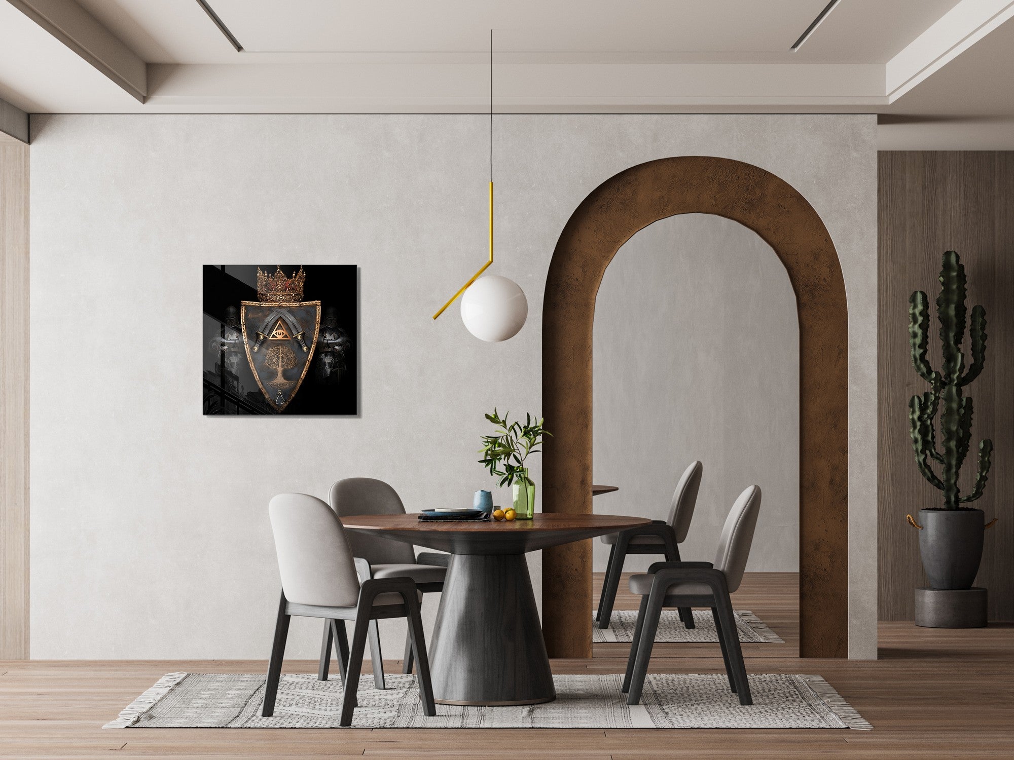 Pintura Decorativa em Vidro Temperado Multicolor 40x40cm - Arte Moderna para Decoração de Interiores