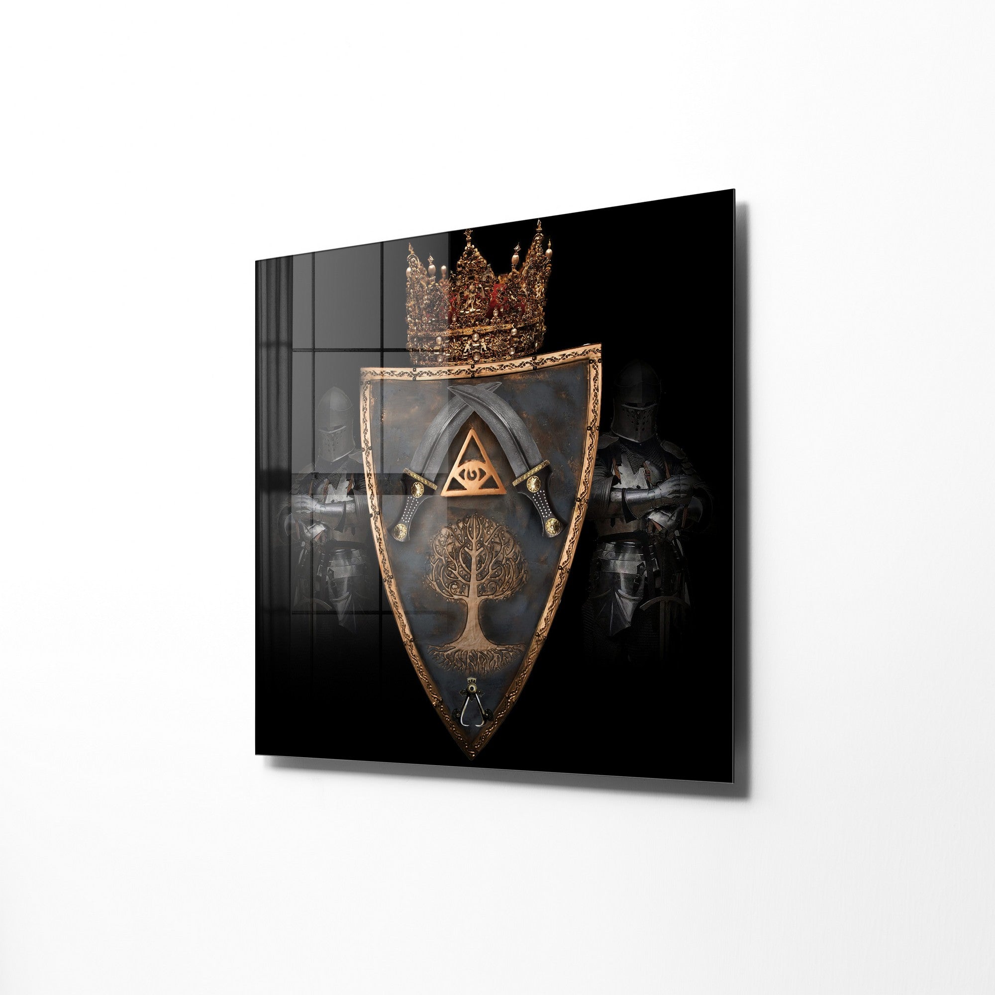 Pintura Decorativa em Vidro Temperado Multicolor 40x40cm - Arte Moderna para Decoração de Interiores