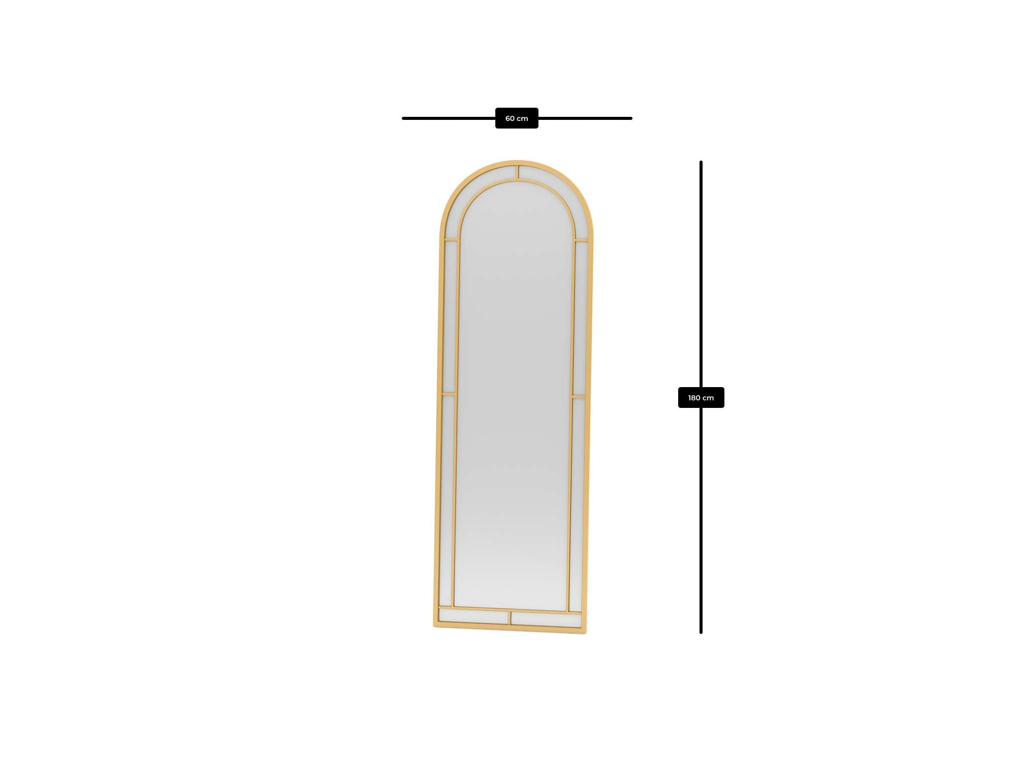 Espelho Cheval Dourado de Metal 180cm - Elegância Clássica para Decoração de Parede
