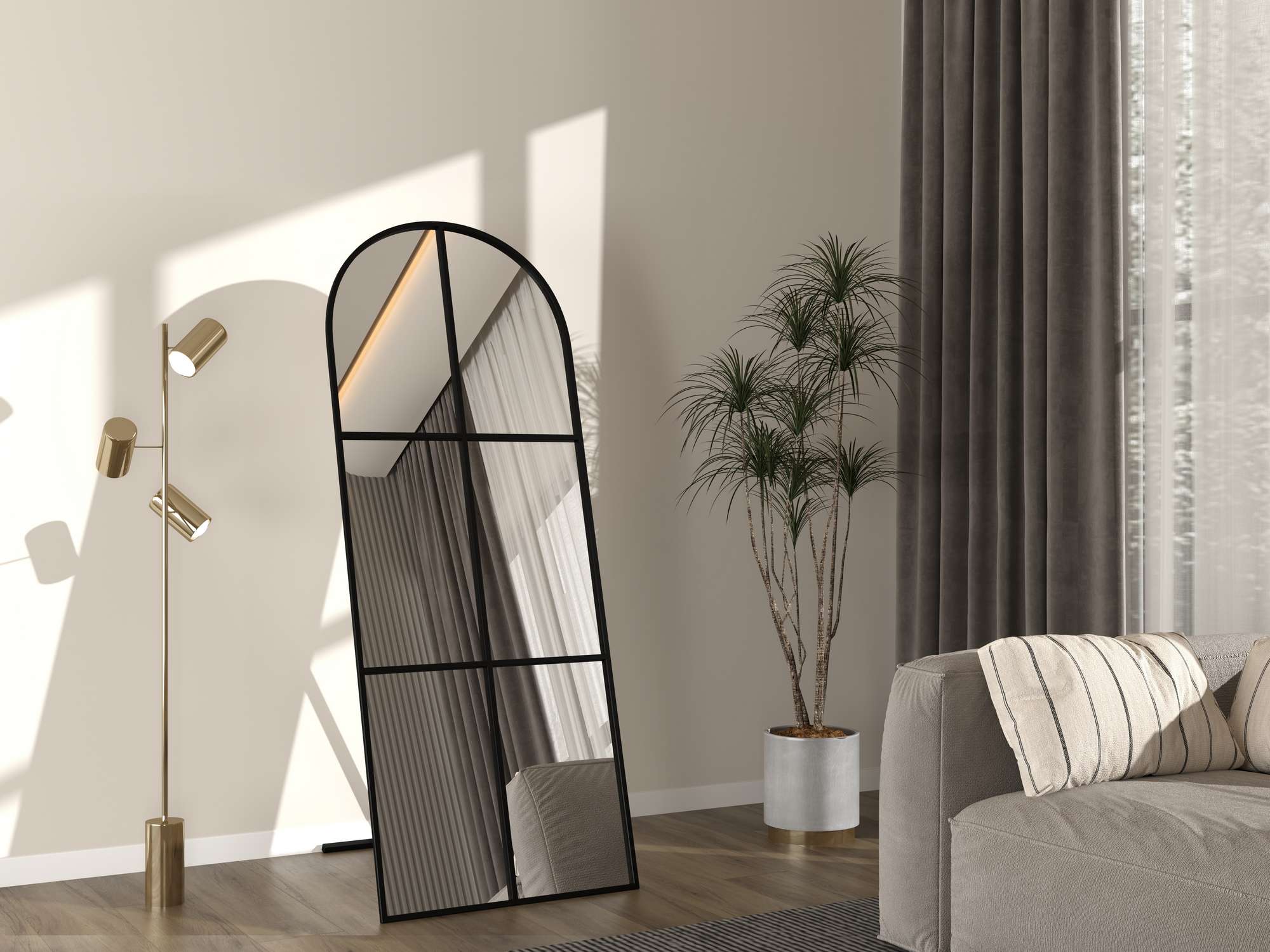 Espelho Cheval Preto de Metal 180cm - Elegância Moderna para Qualquer Divisão