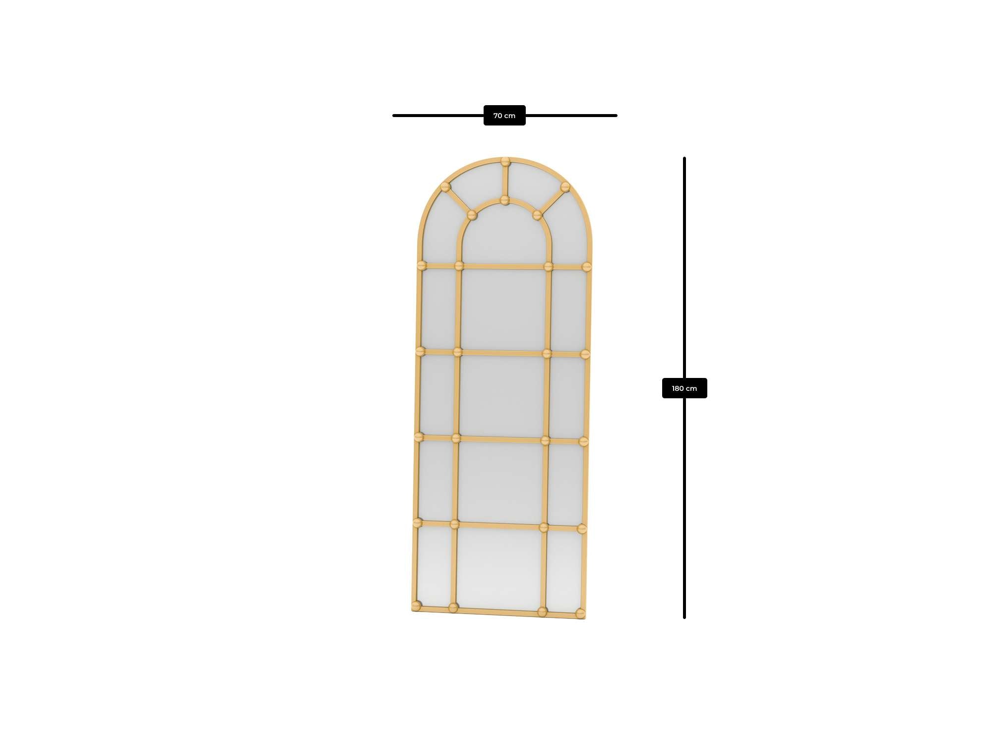 Espelho Cheval Dourado de Metal 180cm - Elegância Clássica para Decoração de Parede