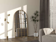 Espelho Cheval Dourado 180cm - Metal Premium com Fixação de Parede