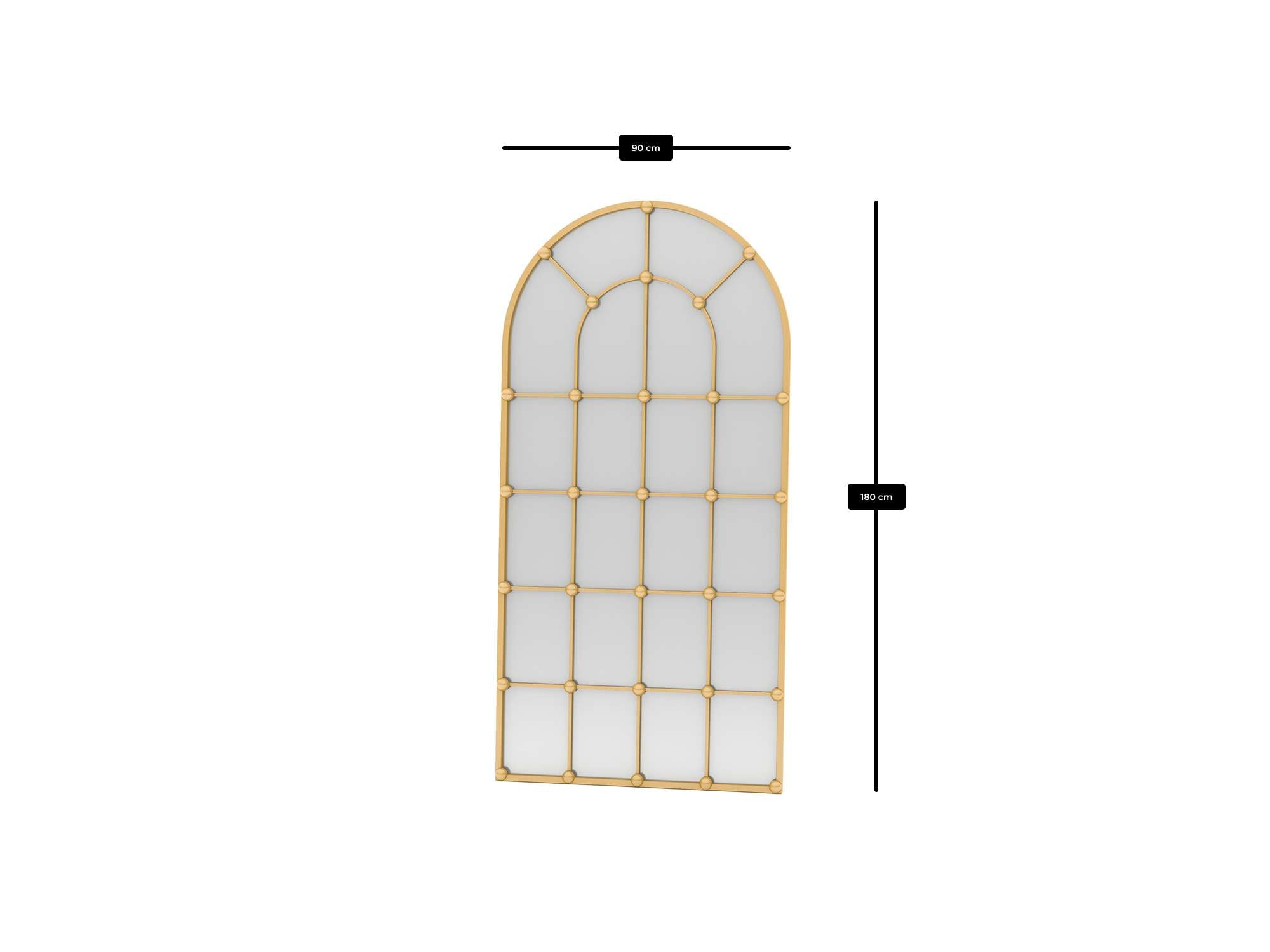 Espelho Cheval Dourado 180cm - Metal Premium com Fixação de Parede