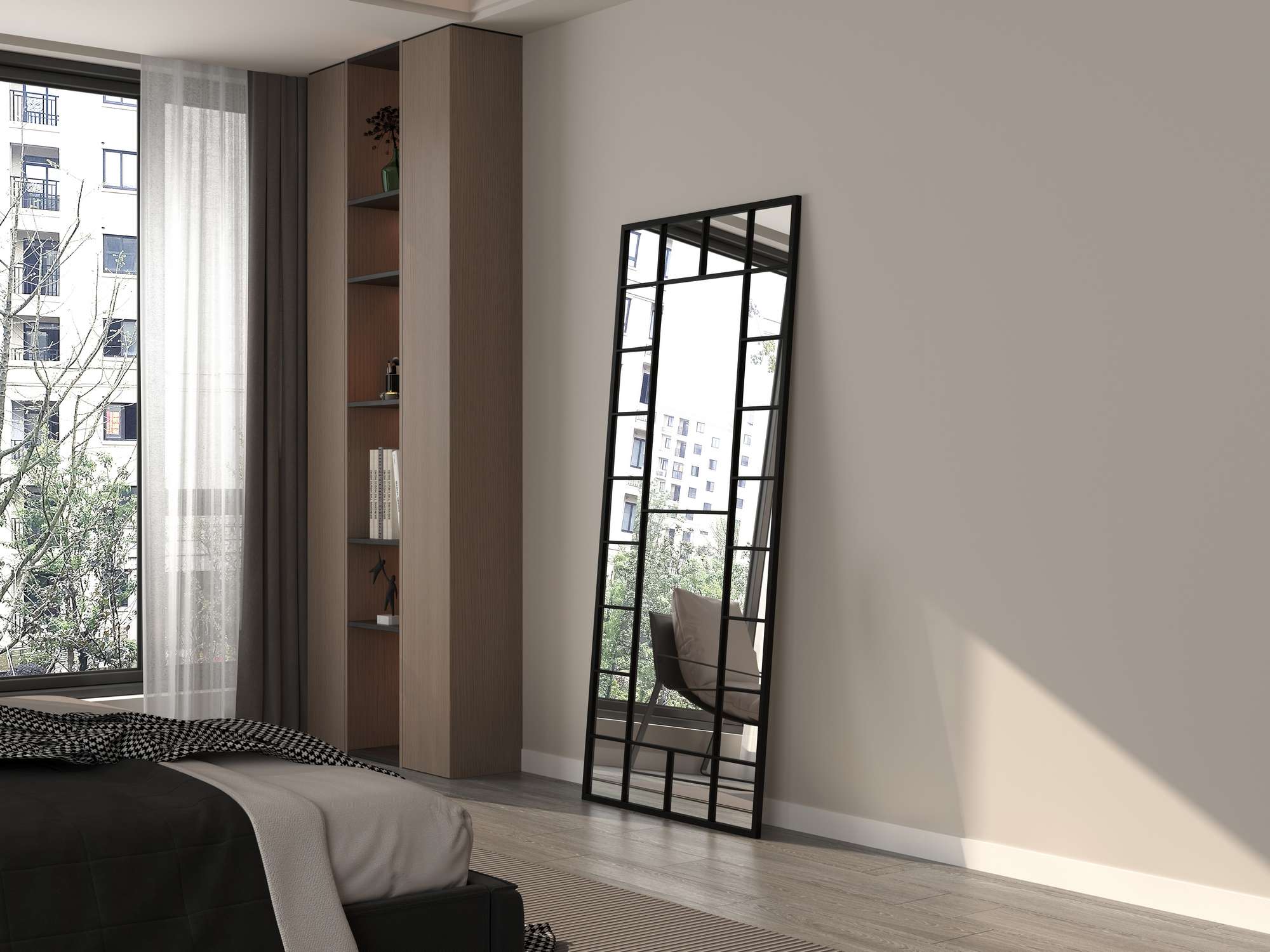 Espelho Cheval Preto de Metal 180cm - Elegância Moderna para Qualquer Divisão