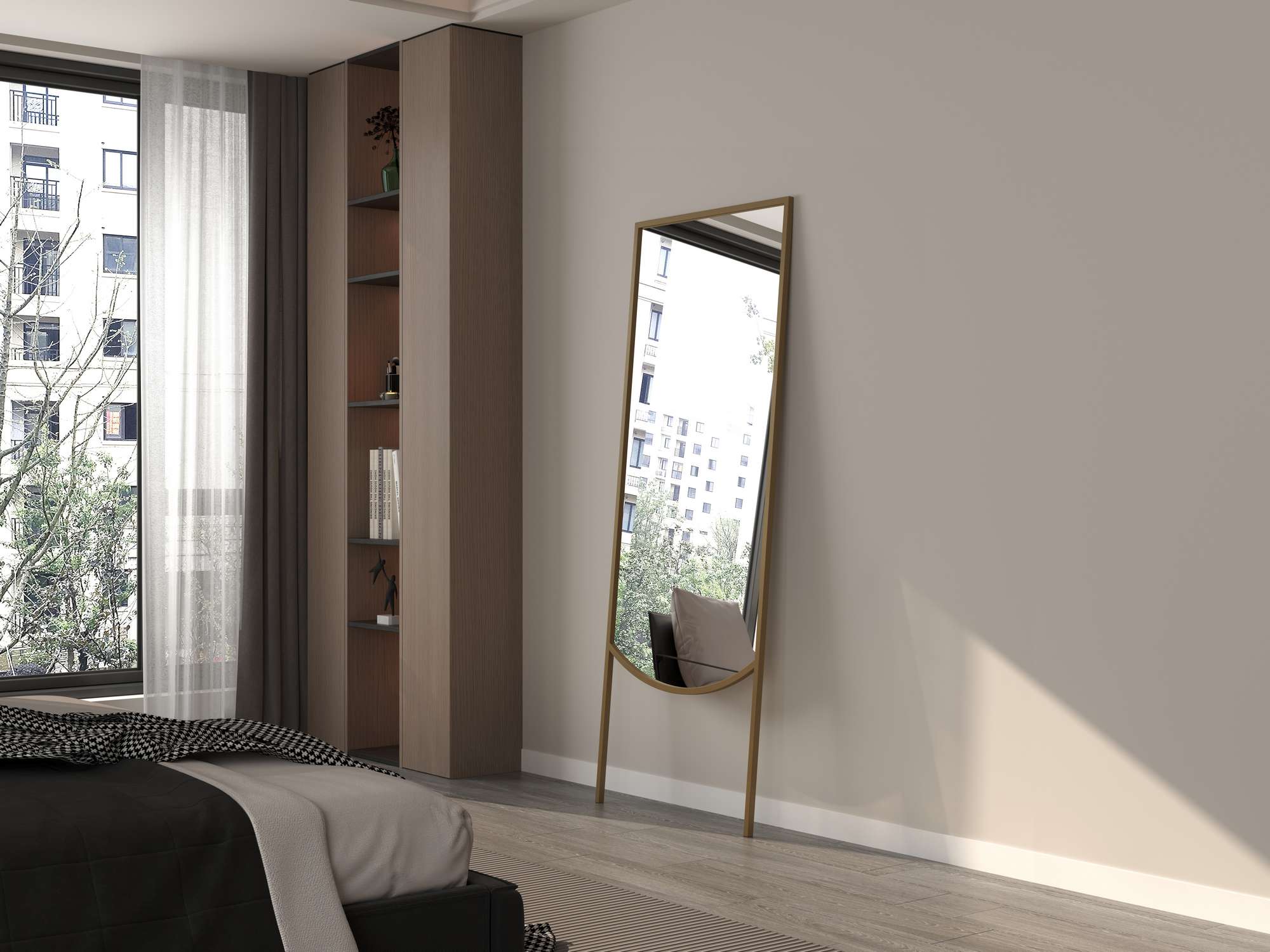 Espelho Cheval Dourado de Metal 180cm - Elegância Clássica para Decoração de Parede