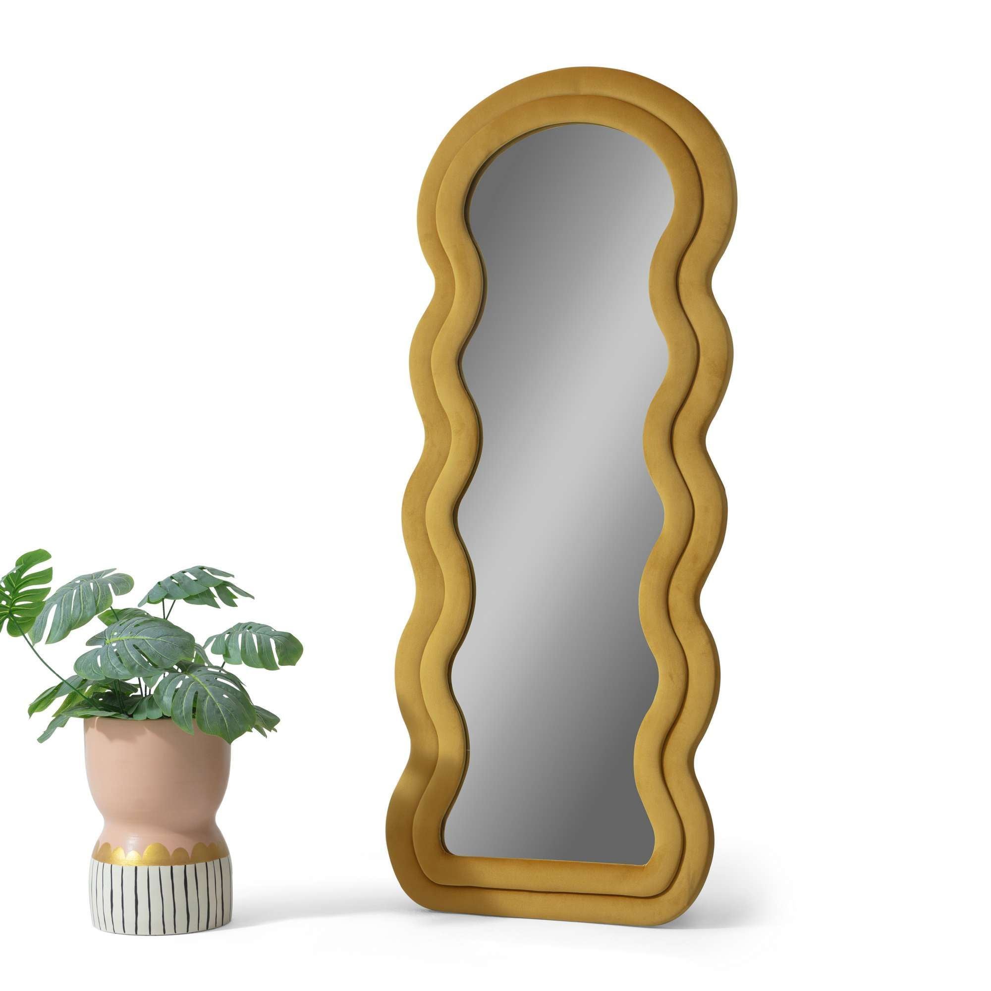 Espelho Cheval Amarelo 170cm - MDF com Fixação de Parede Incluída